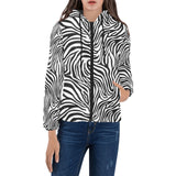 Zebra skin pattern Women's Padded Hooded Jacket