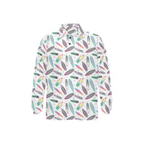 Surfboard Pattern Print Design 04 Men's Long Sleeve Polo Shirt