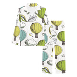Hot Air Balloon Bird Cloud Pattern Women's Long Pajama Set