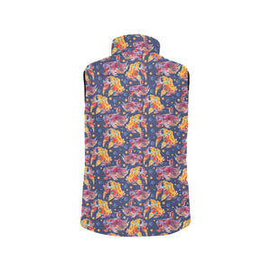 Goldfish Pattern Print Design 05 Men's Padded Vest
