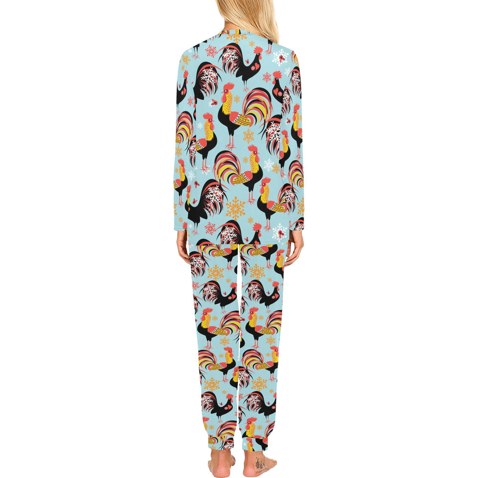 Rooster chicken cock snowfalke Women's All Over Print Pajama Set