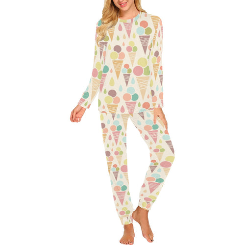 Ice cream cone pattern Women's All Over Print Pajama Set