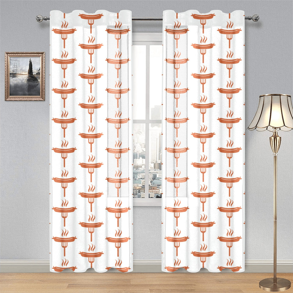 Sausage Pattern Print Design 05 Gauze Curtain