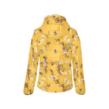 Bee flower pattern Women's Padded Hooded Jacket