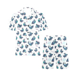 Pigeon Pattern Print Design 02 Men's V-Neck Short Pajama Set