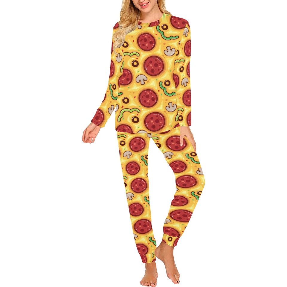 Pizza texture pattern Women's All Over Print Pajama Set