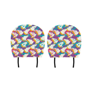 Colorful crow illustration pattern Car Headrest Cover