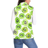 Watercolor kiwi pattern Women's Padded Vest