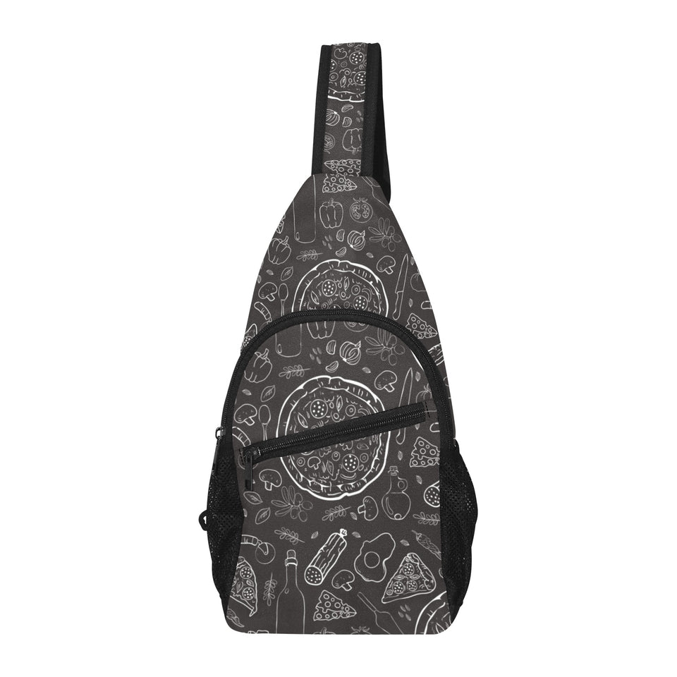 Pizza pattern All Over Print Chest Bag