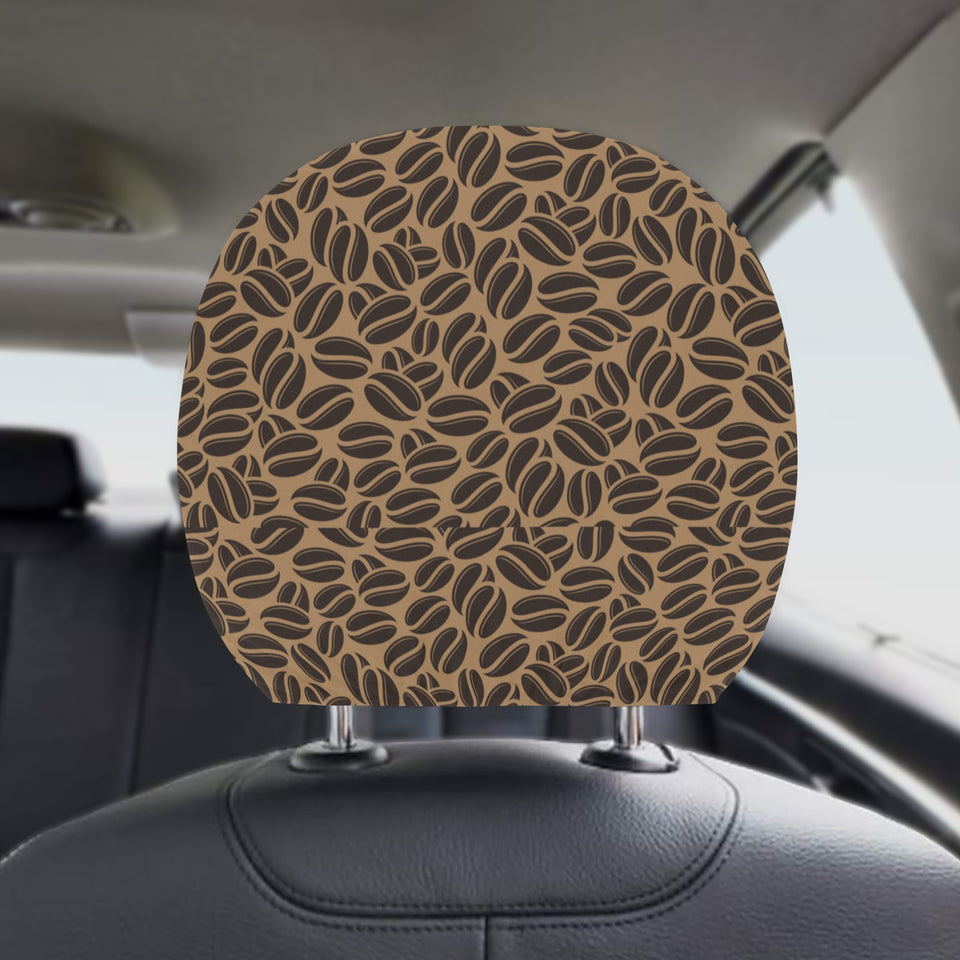 Coffee bean on brown background Car Headrest Cover