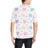 colorful unicorn rainbow heart pattern Men's All Over Print Polo Shirt