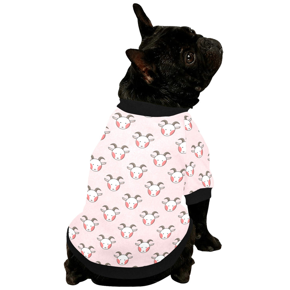 Cute goat pattern All Over Print Pet Dog Round Neck Fuzzy Shirt