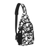 Black white camouflage pattern All Over Print Chest Bag