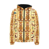 Egypt Hieroglyphics Pattern Print Design 04 Men's Padded Hooded Jacket