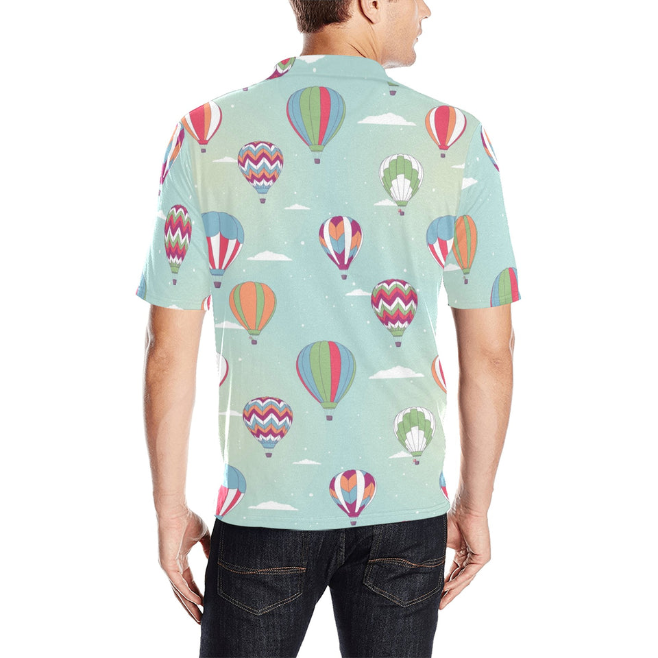 Hot Air Balloon design Pattern Men's All Over Print Polo Shirt