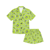 Slices of Lime design pattern Kids' Boys' Girls' V-Neck Short Pajama Set
