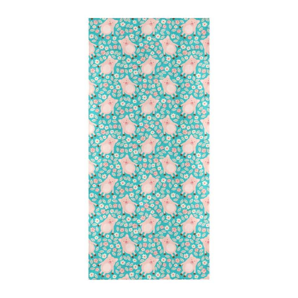 Pig Pattern Print Design 01 Beach Towel