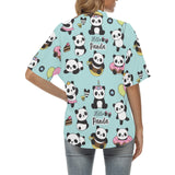 Cute baby panda pattern Women's All Over Print Hawaiian Shirt