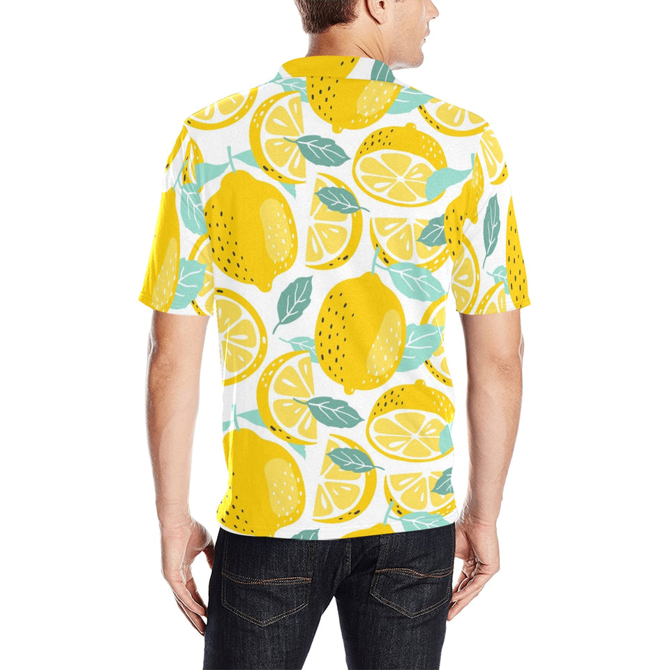 lemon design pattern Men's All Over Print Polo Shirt