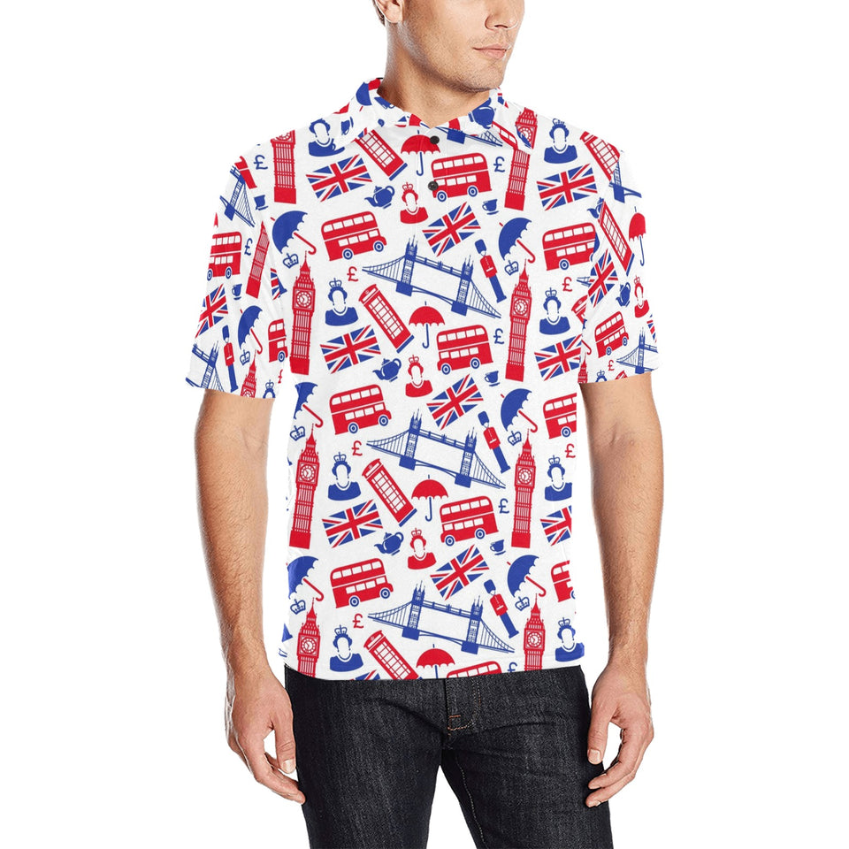British Pattern Print Design 01 Men's All Over Print Polo Shirt