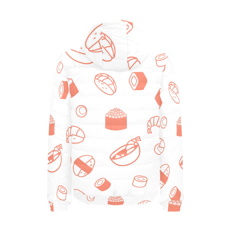 Sushi pattern Men's Padded Hooded Jacket