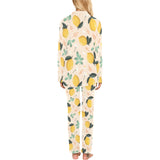 lemon flower leave pattern Women's Long Pajama Set
