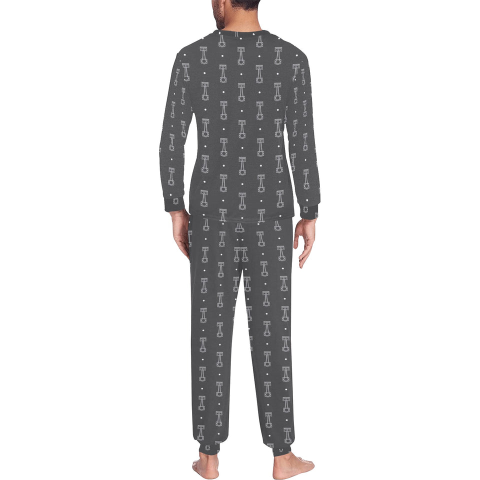 Engine Piston Black Background Pattern Design 02 Men's All Over Print Pajama