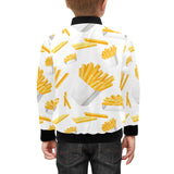 French fries white paper box pattern Kids' Boys' Girls' Bomber Jacket