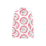 Hand drawn dragon fruit Women's Long Sleeve Polo Shirt