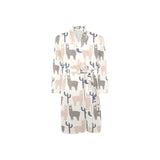 Llama Alpaca pattern Men's Long Sleeve Belted Night Robe