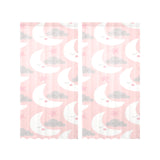 Cute moon cloud star pattern pink dot background Gauze Curtain