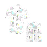 Cute elephant mouse pattern Men's V-Neck Short Pajama Set