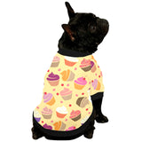 cake cupcake heart cherry pattern All Over Print Pet Dog Round Neck Fuzzy Shirt