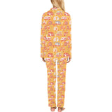 Camper Van Pattern Print Design 04 Women's Long Pajama Set