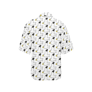 Seagull Pattern Print Design 05 Women's All Over Print Hawaiian Shirt