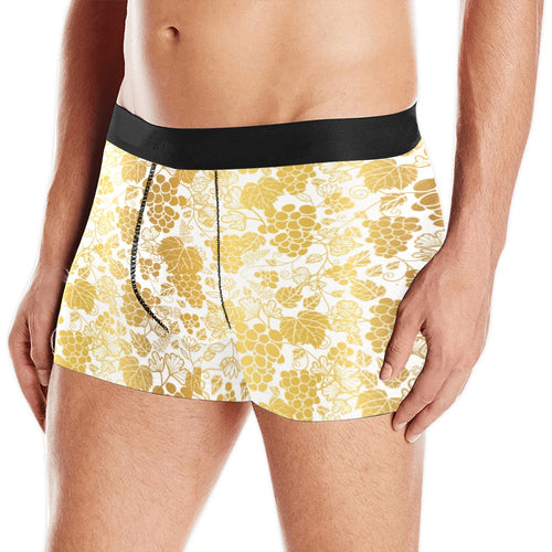Gold grape pattern Men's All Over Print Boxer Briefs Men's Underwear