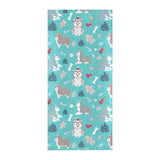 Christmas cute siberian husky puppie pattern Beach Towel