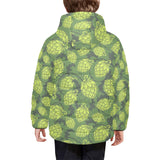 Hop pattern Hop cone background Kids' Boys' Girls' Padded Hooded Jacket