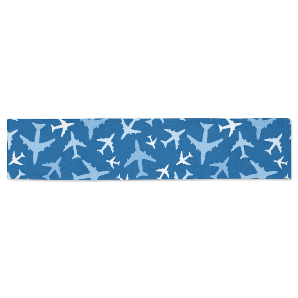 Airplane pattern in the sky Table Runner