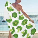 Cute broccoli pattern Beach Towel