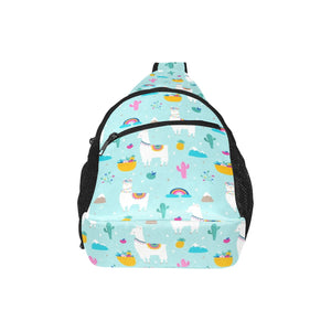 Llama alpaca cactus leaves pattern All Over Print Chest Bag