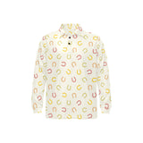 Horseshoes Pattern Print Design 02 Men's Long Sleeve Polo Shirt