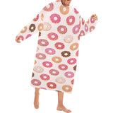 Colorful donut pattern Blanket Robe with Sleeves