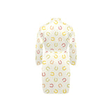 Horseshoes Pattern Print Design 02 Men's Long Sleeve Belted Night Robe
