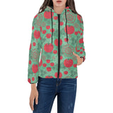 Tomato design pattern Women's Padded Hooded Jacket