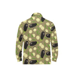 Eggplant Pattern Print Design 02 Men's Long Sleeve Polo Shirt