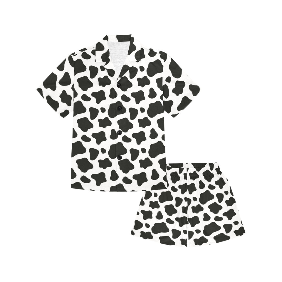 Cow skin pattern Kids' Boys' Girls' V-Neck Short Pajama Set