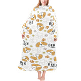 Cute beagle dog pattern background Blanket Robe with Sleeves