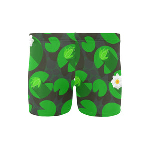 Frog waterlily pattern Men's Swimming Trunks