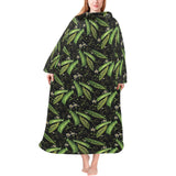 Green Peas Pattern Print Design 02 Blanket Robe with Sleeves